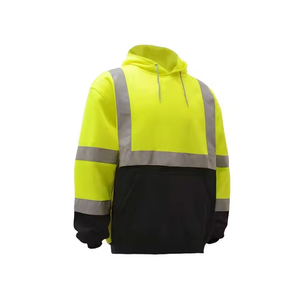 <b>Waterproof</b> Hi Vis Reflective Hoodie Safety Jacket with Hood for Construction and Night <b>Work</b> Wear - Product Image 2