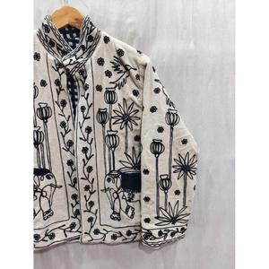 เสื้อแจ็คเก็ตขนสัตว์ปักลายทำมือสำหรับผู้หญิง สไตล์โบโฮ ลายช้างและดอกไม้ แบบแคชเมียร์ เสื้อโค้ทฤดูหนาว ดีไซน์เนอร์สไตล์ชาติพันธุ์ - Product Image 4