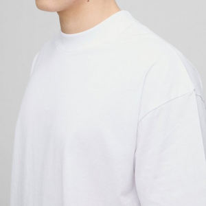 T-shirt blanc en coton pour homme, coupe décontractée, manches courtes, col rond - Tissu respirant pour un style décontracté - Vente en gros de 270 grammes - Product Image 4