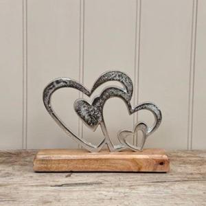 Silver Heart Sculpture Zinc Alloy Contemporary Tabletop Decor <b>Home</b> <b>Decoration</b> Non Slip Table Decorative Accent Objects For Gifts - Product Image 2