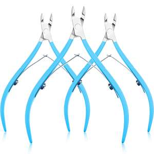 Lot de 3 coupe-cuticules de luxe en acier inoxydable à double ressort, outil de manucure professionnel, kit de pédicure avec ouverture large pour ongles des pieds - Product Image 3