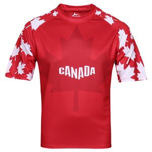 Camiseta de Fútbol de Canadá para Hombre, Manga Corta, Cuello Redondo, Estampado Sublimado, Poliéster que Absorbe la Humedad, Corte Atlético, Ropa Deportiva para Adultos - Product Image 1
