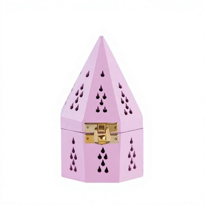 Support d'encens rose de haute qualité, design pyramidal, en bois de manguier, écologique, aromatique, pour la maison, tendance actuelle - Product Image 1