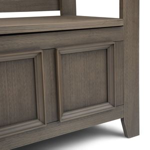Amherst Farmhouse Grey <b>Entryway</b> Storage <b>Bench</b> Stylish Patio Furniture - Product Image 5