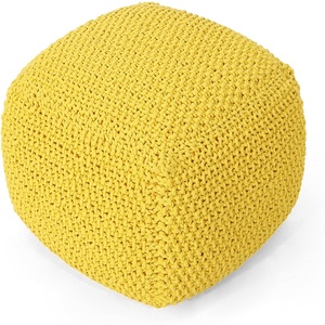 Cotton Knitted Square Pouf Living Room Furniture Home <b>Stool</b> & Ottoman Modern Contemporary home textile - Product Image 3