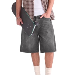 Pantalones Cortos de Mezclilla Gris Oscuro para Hombre, de Primera Calidad, Corte Recto, Cintura Media, Estilo Casual de Verano, Tela de Algodón Lavada, OEM ODM - Product Image 6