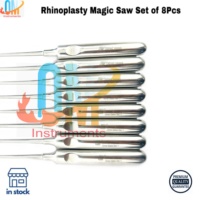 Nouvel ensemble de scies magiques 8 pièces certifié ISO en acier inoxydable allemand massif, kit de micro-scie nasale réutilisable et stérilisable pour ORL médical