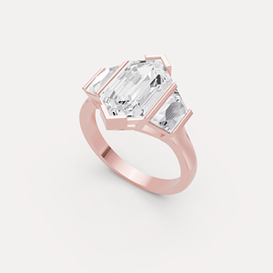Bague élégante à trois pierres en diamant de laboratoire, best-seller, pour femme, idéale pour fiançailles, mariage, anniversaire et occasions spéciales, bijoux en vente - Product Image 1