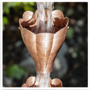 โซ่ทองแดงแขวนตกแต่งสวนสองชั้น สไตล์เรียบง่าย อลูมิเนียมตกแต่งน้ำไหล - Product Image 4