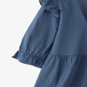 Chemise en jean classique pour femme, manches longues, boutonnée, streetwear, écologique, respirante, épaules tombantes, toutes les couleurs disponibles - Product Image 4