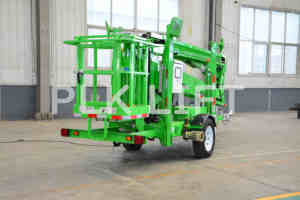 Draagbare, aanhangwagen-aangedreven hoogwerker met <span class=keywords><strong>15m</strong></span> platformhoogte voor bouwonderhoud - Product Image 2