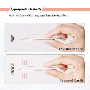Pinces à cils en acier inoxydable allemand à pointe lisse, durables, ensembles de pinces à cils roses avec revêtement coloré, pointe droite et courbée - Product Image 4