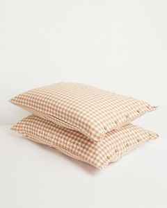 Housse de coussin 100% coton, bouton en bois, rayures unies, tissu tissé vintage personnalisé, forme carrée, pour la maison, l'hôpital, l'hôtel - Product Image 1