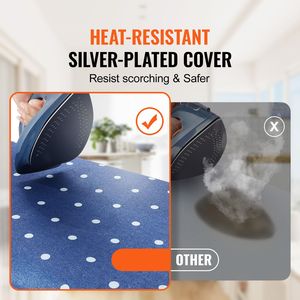 Asse da Stiro Rinforzata a 4 Strati con Rivestimento 100% Cotone e 10 Regolazioni, Vassoio Inferiore Portaoggetti per Viaggi - Product Image 3