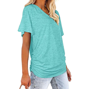 Camisetas de Mujer Personalizadas de Fábrica, Tops de Moda con Corte Holgado, Camisetas de Secado Rápido, Mejor Fabricante al por Mayor, Camisetas Cortas Sexys para Mujer - Product Image 2