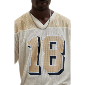 T-shirt décontracté style maillot de football à manches courtes pour homme, respirant, en maille, à rayures et imprimé numéroté, collection Printemps-Été 2026 - Product Image 4