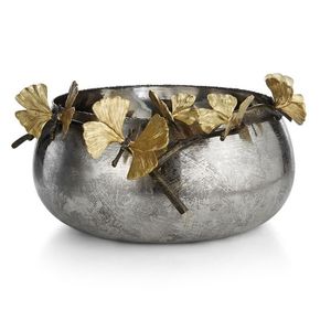 Corbeille à fruits en aluminium de style américain, écologique, avec tige en laiton antique gaufré, finition métal poli doré, porte-dattes, cadeau d'affaires, 0,4 kg - Product Image 5