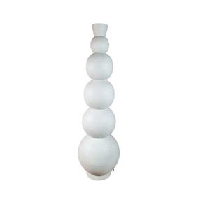 Jarrón Alto de Piso Blanco Texturizado Hecho a Mano, Estilo Japandi, Jarrón Metálico Extra Grande, Jarrón Grande con Bolas Apiladas para Decoración Minimalista y Eventos - Product Image 1
