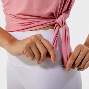 Vêtements d'été de haute qualité à prix abordable avec des coutures soignées, tissu flexible, t-shirt court décontracté pour femmes, couleur unie - Product Image 4