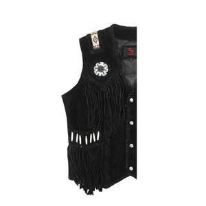Solid Trader Deluxe <b>Suede</b> Fringe Leather <b>Jacket</b> <b>Men's</b> Winter Zipper Closure Western Tassel Fashion High Elasticity Soft Texture - Product Image 4