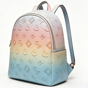 Custom Logo Printed Women's Designer Portable Laptop <b>Backpack</b> Waterproof PU Leather Zipper Closure Women's <b>Backpack</b> - Product Image 3