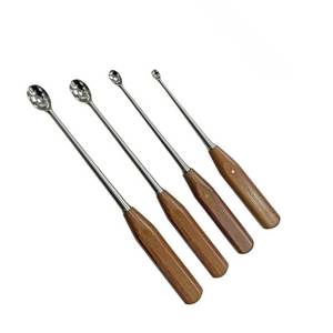 Lot de 4 curettes à os, instruments chirurgicaux vétérinaires orthopédiques en acier inoxydable, marque SURGINEXA, pour chevaux et utilisations multi-spécies - Product Image 4