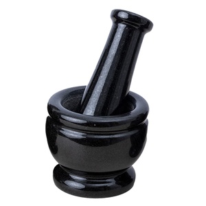 Mortier et pilon en marbre noir massif, robuste, pour herbes et épices, prix d'usine, accessoires de cuisine - Product Image 2