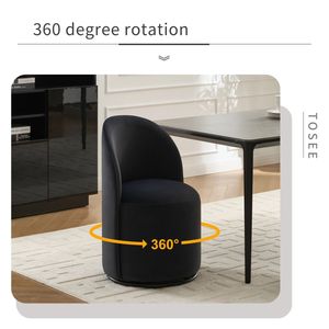 Set di 1 Sedia da Pranzo in Velluto Stile Mid-Century Moderno, Girevole a 360 Gradi, Comoda Sedia Imbottita per Cucina e Sala da Pranzo - Product Image 2