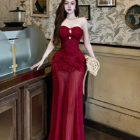Robe longue élégante en soie pour femme, style princesse, design simple, taille naturelle, manches courtes, confortable, lavable, couleur unie, décontractée et formelle
