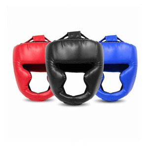 Boxing Head Guard PU Leather <b>Black</b> Brown Double Visor Protective Gear Hook Loop Closure Adults Unisex Universal Use Air <b>Vents</b> 7 - Product Image 2