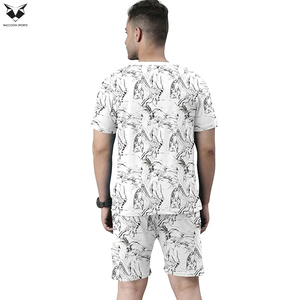 Conjunto de Verano Personalizado para Hombre, Camiseta de Manga Corta y Pantalones Cortos, Estilo Urbano, Transpirable, Mezcla de Algodón, 2 Piezas - Product Image 4