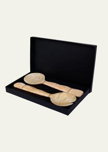Handcrafted Resin Beaded Salad Server Set Elegant Durable Dishwasher Safe Custom Colour <b>Serving</b> <b>Spoons</b> Forks Home Dining - Product Image 4