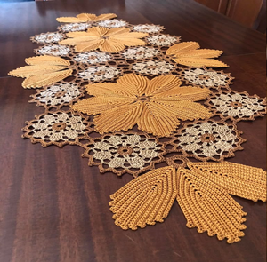 Luxurious gold and silver crystal rhinestone embellished ornate traditional handmade beaded <b>table</b> <b>runner</b>, available at wholesale - Product Image 3