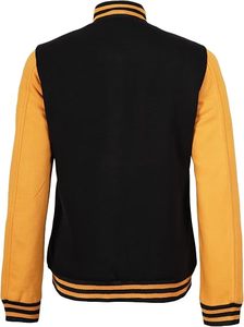 เสื้อแจ็คเก็ตวาร์ซิตี้สีดำและสีทองสำหรับผู้ชาย ติดกระดุม ปิดด้วยกระดุม ทรงลำลองปกติ ปกเสื้อพับได้ ผลิตจากผ้าโพลีเอสเตอร์ผสมฝ้าย เหมาะสำหรับฤดูใบไม้ร่วง - Product Image 6