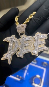 Colgante de Plata de Ley 925 con Letra Inicial Personalizada de Moissanita, Joyería Iced Out Hip Hop para Hombre - Product Image 3