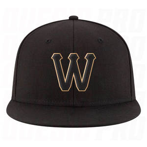 Gorra Snapback Ajustable Negra con Costuras Doradas Antiguas, Bordado Premium, Estilo Urbano, Ajuste Clásico, Corona Estructurada - Product Image 2