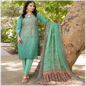 Premium Prêt-à-porter Pantalons décontractés Costumes pour femmes Usage quotidien Vêtements traditionnels indiens pakistanais Fabriqué en tissu de pelouse de qualité supérieure - Product Image 6