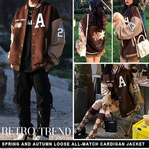 Chaqueta Universitaria Varsity para Hombre, Chaqueta Bomber de Béisbol, Sudadera Vintage, Abrigo Informal Unisex con Parche - Product Image 4