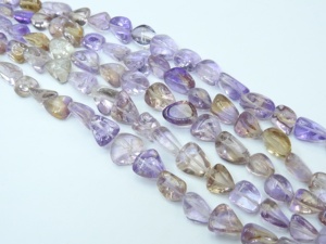 Ametrine Tumble Nugget, multi-tons, facettée, polie, 8 pouces, environ 15-20 mm de long, pierre naturelle, certifiée par un tiers - Product Image 5