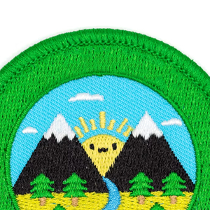 Parche Bordado Circular con Diseño de Paisaje Montañoso, Aplique de Tela Termoadhesivo para Regalos - Product Image 5