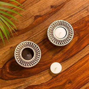 Portavelas de madera de Sheesham con incrustaciones de hueso, forma cuadrada, hechos a mano, OEM, personalizados, al por mayor |   Aqudus Saleem India - Product Image 1