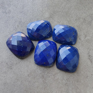 Lapis-lazuli naturel, taille rectangulaire à facettes, coussin, pierre précieuse calibrée, toutes tailles disponibles - Product Image 3