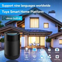 مكبر صوت ذكي بحلقة LED يعمل مع تطبيق Tuya Smart Life للتحكم المنزلي بدون استخدام اليدين