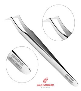 Pinces chirurgicales de précision en acier inoxydable, style bijoutier suisse, courbées, à micro-pointes fines - Product Image 1