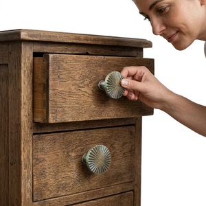 Ba Round <b>Brass</b> Cabinet <b>Knob</b> With Sunburst Design Traditional Furniture Handle For Home Office Use - Product Image 4