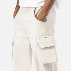 Men Mid Waist Zipper Fly <b>Cargo</b> Overalls Plus Size Loose Fit Baggy Multi Pocket <b>Work</b> Pants Wear Resistant Outdoor Sports Trousers - Product Image 6