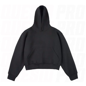 Custom Solid Boxy Cropped <b>Pullover</b> Hoodies <b>for</b> Women <b>Men</b> Unisex Y2K Oversized Hoodie with Pocket Casual Short Sweatshirt Streetw - Product Image 2