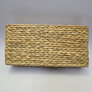 Handmade Natural Water Hyacinth Woven <b>Storage</b> <b>Basket</b> <b>Rectangular</b> Wicker Tray Eco Friendly Home Organizer for Shelf Pantry - Product Image 4