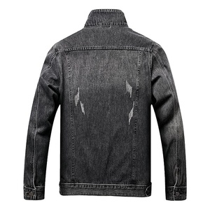 Veste en jean vintage délavée pour homme, col rabattu, boutonnée, décontractée, pour l'automne - Product Image 2