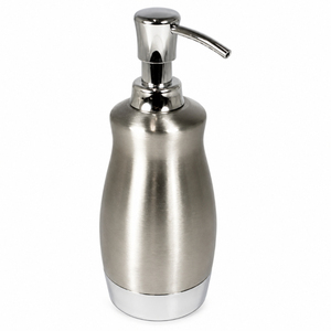 Distributeur de savon liquide de luxe doré avec flacon de savon en métal rayé pour hôtels modernes et ensembles de salle de bain - Product Image 5